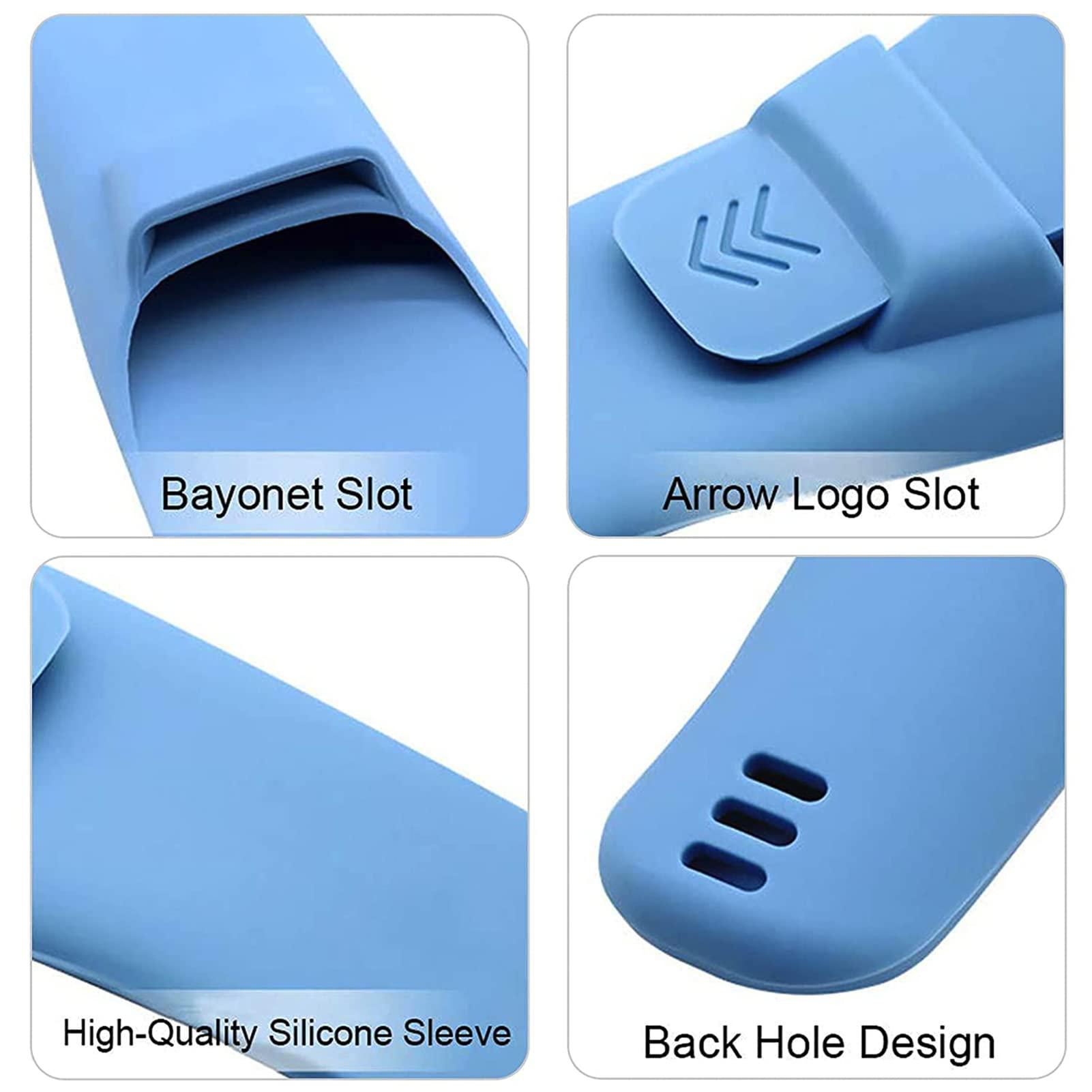 Viniso Razor Case Portable Silicone Razor Holder Case Compatible with Gillette Razor, Soft Shaver Cover Bag Waterproof Travel Razor Carrying Case for Manual Razors (Black+Blue)