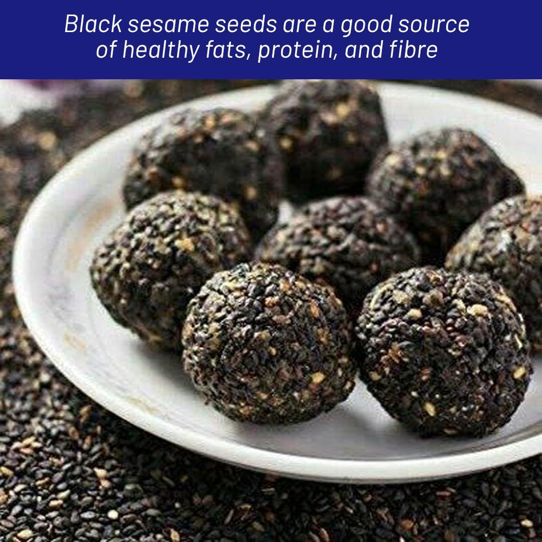 Delicious Delicious Black Sesame Seeds | Black Till ideal for Adding Texture & Flavor to Dishes | 100g, Pack of 4
