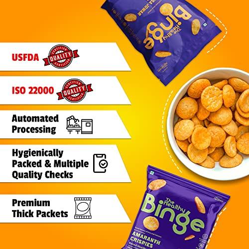 The Healthy Binge The Healthy Binge Amaranth Baked Chips Healthy snacks for kids and adults | Classic Cheese Flavour | Protein and Fiber Rich | Gluten Free | 0% Cholesterol | Pack of 12 (40 Gm X 12)