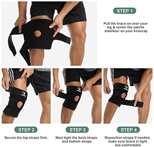 FASHNEX FASHNEX Neoprene Premium Knee Support Open Patella, Breathable Knee Cap Brace for Arthritis, Pain Relief, Sports for Men & Women - 1 Pair (Black), Free Size (Black)