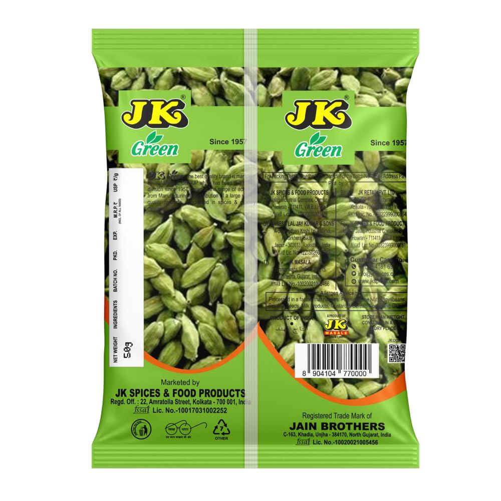 JK JK Cardamom | Elaichi | Green | Choti | 7-8mm (50g)