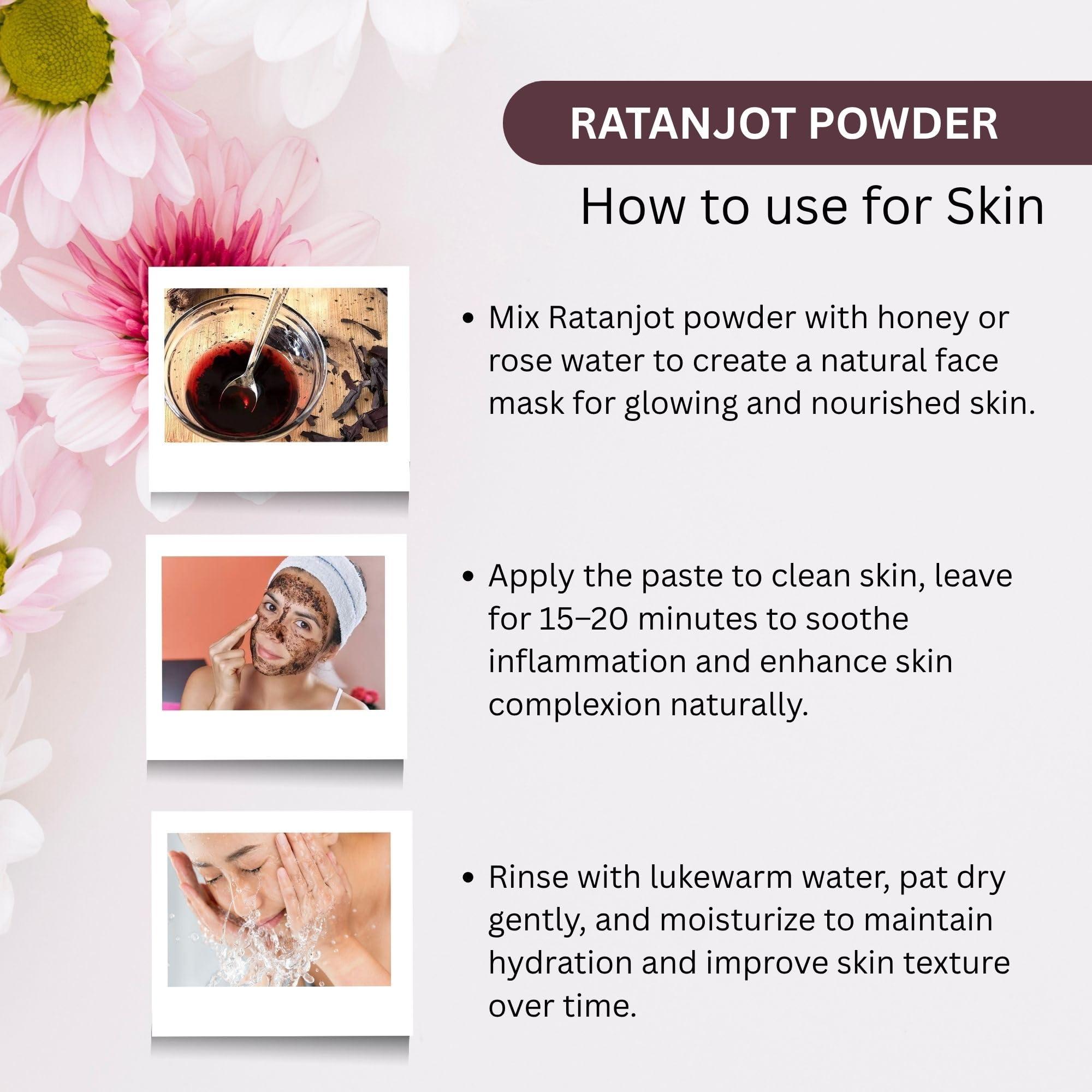 BrijBooti Birju Mahavir Ratanjot Powder- Alkanna Tinctoria -Alkanet Root Powder 200 Gr