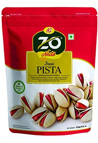 DRY FRUIT HUB Zo Nuts Pista 250 Grams Pistachio Roasted & Salted Value Pack Pouch, Pistachio