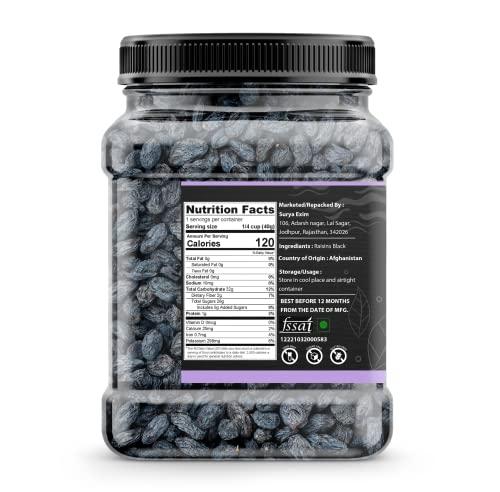 Organic Box Organic Box Afghani Seedless Black Raisins, (Value Pack Jar), Dry Fruits Kismis for Every Occasion and Gift, Healthy Routine Diet - Dry Fruit (500 gram) - Diwali Gift Pack