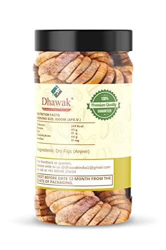 DHAWAK Dhawak Dried Figs Afghani Anjeer 500 gm Afghani Anjeer Big Size |Figs Dry Fruits Anjir (Dried Figs) Dry Fruits for Body Mass Loss, [Jar Pack]