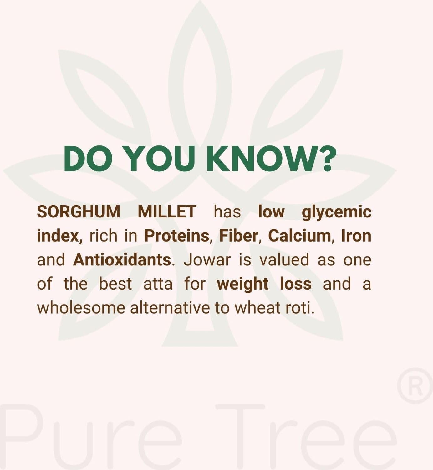 Pure Tree Pure Tree Certified Organic Jowar Millet | 900 g | Sorghum Millet | Jawari Whole Grain | Jowar Organic Unpolished Millet Jonnalu | Gluten-Free Organic Millet