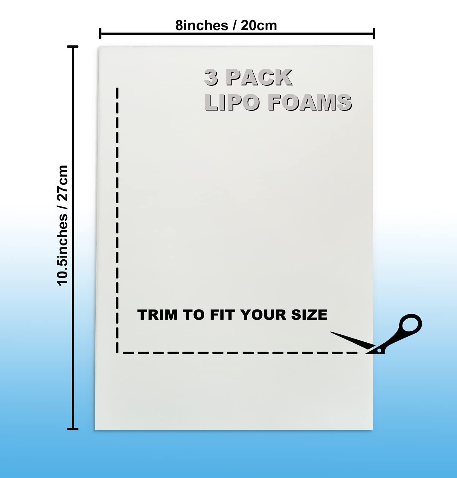 Moolida 3 Pack Lipo Foam - Post Surgery Ab Board for Use with Post Liposuction Surgery Flattening Abdominal Compression Garments Liposuction Foam pads for Recovery 8\"X11\"