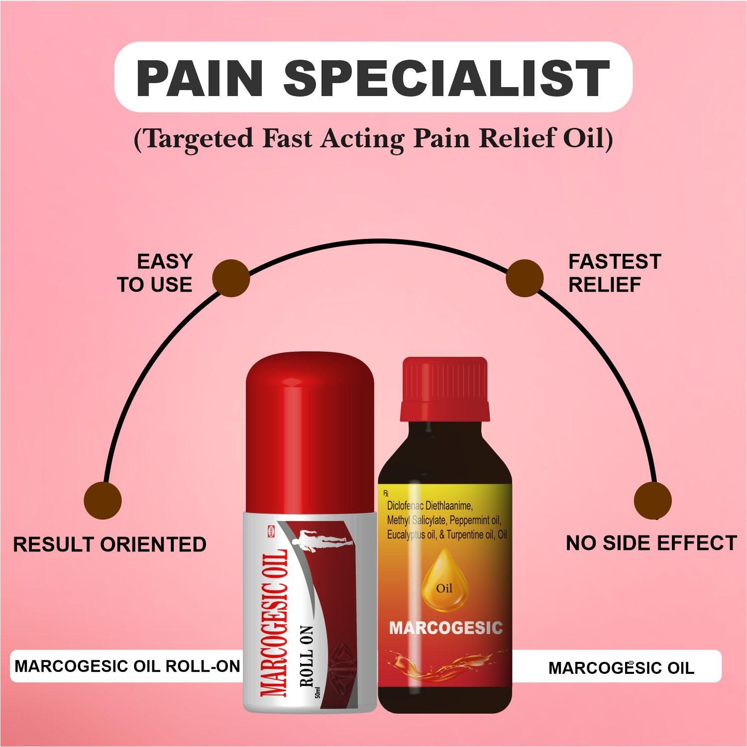 Generic Marcogesic Pain Relief Oil 60 ml (Pack of 2)| Damdar Non Stick Formula With Powerful Ingredients, Perfect For Joint, Muscle,Shoulder, Legs, Knee and Arthritis pain