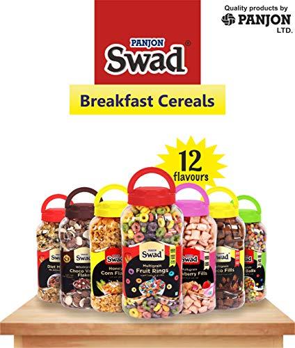 Swad Swad Choco Magic Stars Breakfast Cereal (Children Cereal Wholegrain Chocolate Choco Moons and Stars Snack) 2 Jars, 650 g