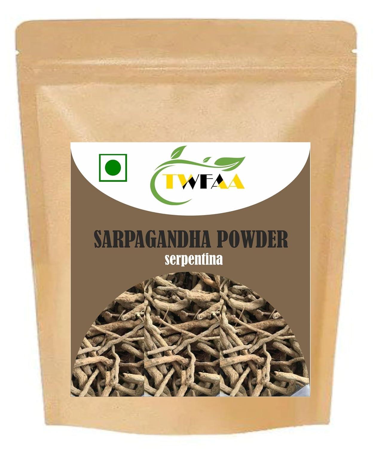 Generic Twfaa Herbal Sarpagandha Powder//Indian snake root/Chota Chand, Dhaval Barua/Chivan Avalpori/Chivan Amalpodi/Adkayi/Rauvolfia serpentina/Sarpagandhi/Patala Garuda, Patalagani -(500 gm)
