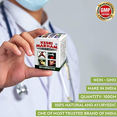 KESRI MARHAM Kesri Marham Massage Rub Balm Made With Natural And Ayurvedic Formulation With Strong Smell (Small Size) 12gm Non- Sticky, Fast Absorption In Orange Colour (Pack of 20)
