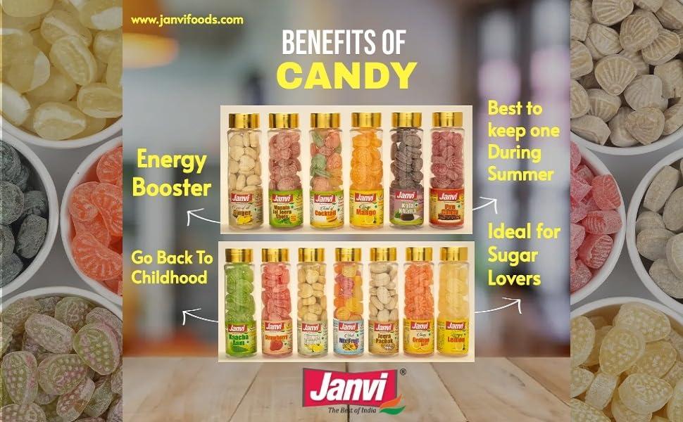 Janvi Janvi Foods Orange Candy (120g) | Juicy Candy | Flavor Toffee | 100% Natural