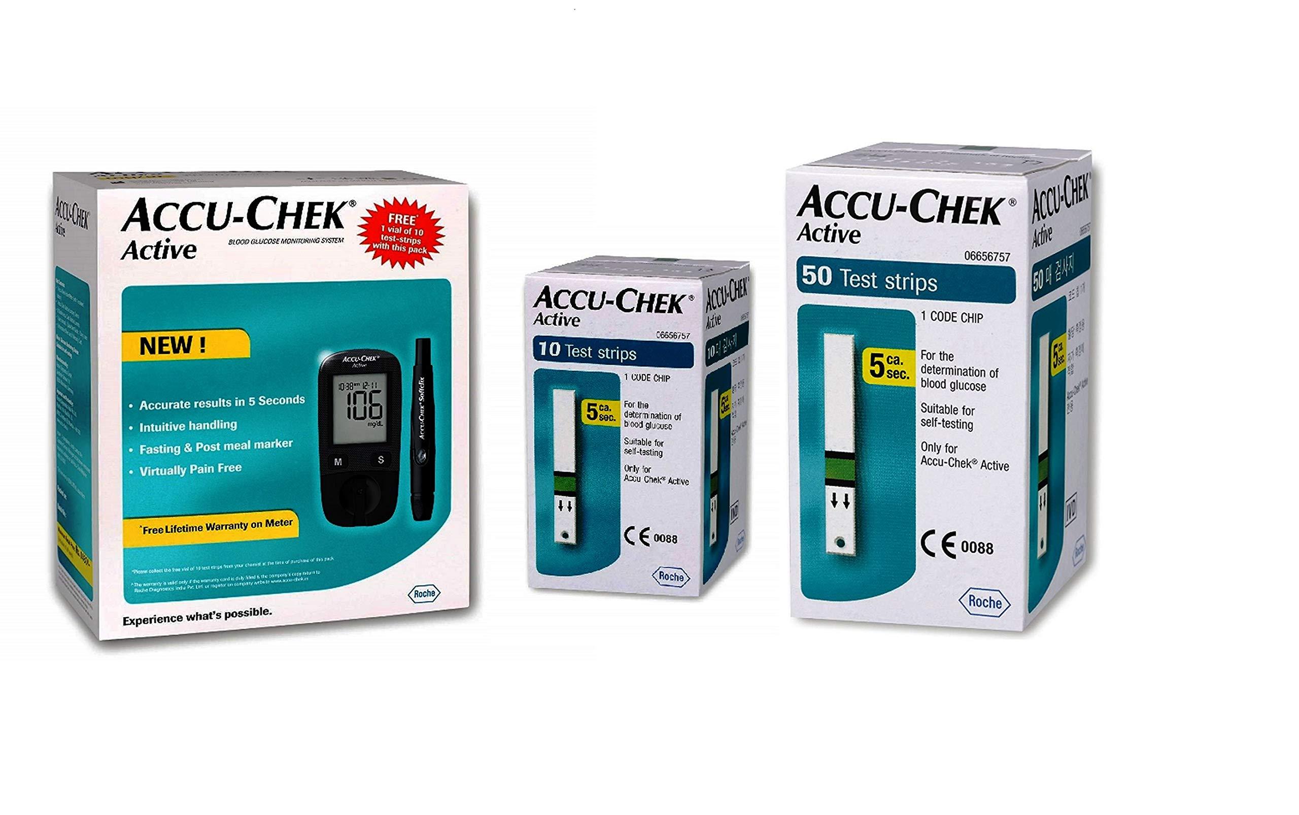 Accu-Chek Accu-Chek Active Meter with 50 Strips (Multicolor)
