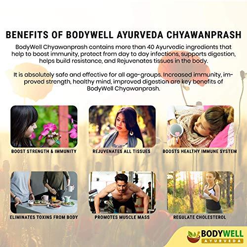 BodyWell BODYWELL Chyawanprash with 40+ Ayurvedic Herbs, Immunity, Energy, Strength, Stamina, Support for all age groups, 600 Grams