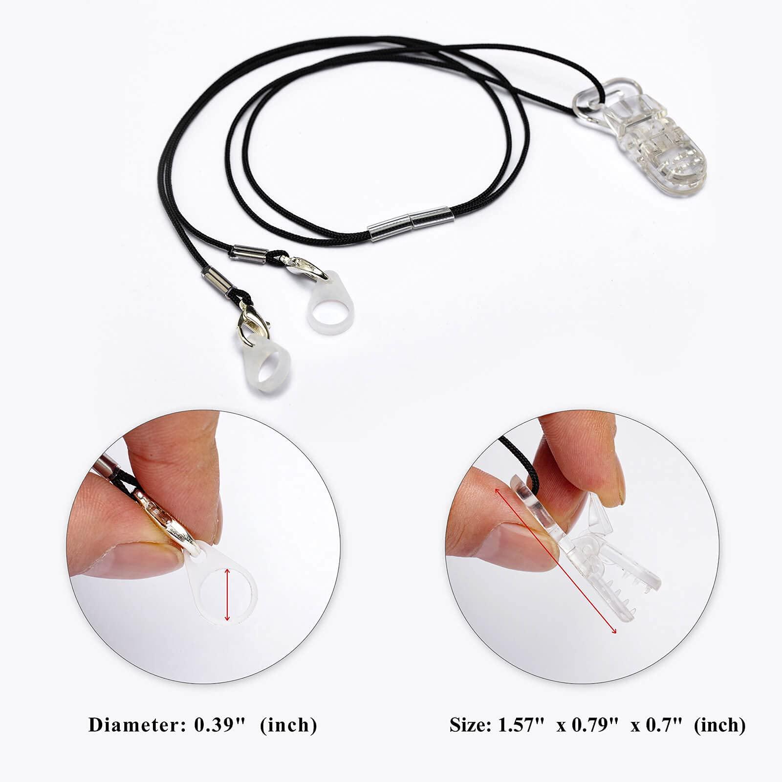 Elonvoc Elonvoc Hearing Aid Clip For Seniors Adults-Anti-Lost Lanyard Protector Bte Clip Holder Rope With Loops And Clip And Security Clip?Black?
