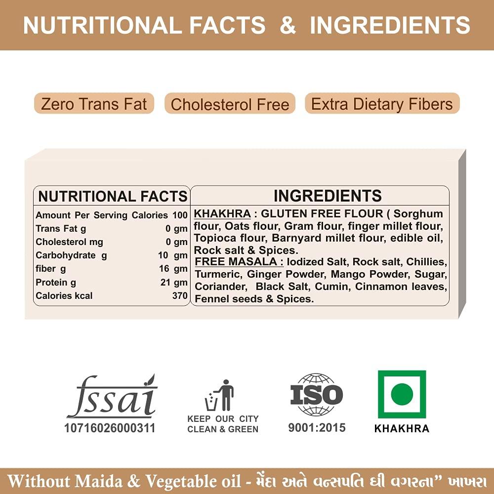 WONDER TASTE WONDER TASTE Gluten Free Plain Khakhra Pack Of 4 (200g Each) | Super Healthy Diet Low calorie Snacks | Delicious Roasted Gujarati Bites | Free Masala Pack Inside