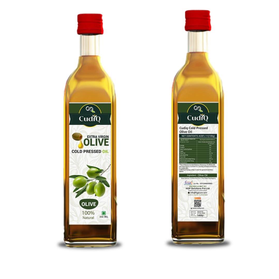 Cudiq Cudiq Extra Virgin Olive Cold Pressed Oil 250 Ml | 100% Natural and Healthy | Cold pressed olive oil for cooking and other uses