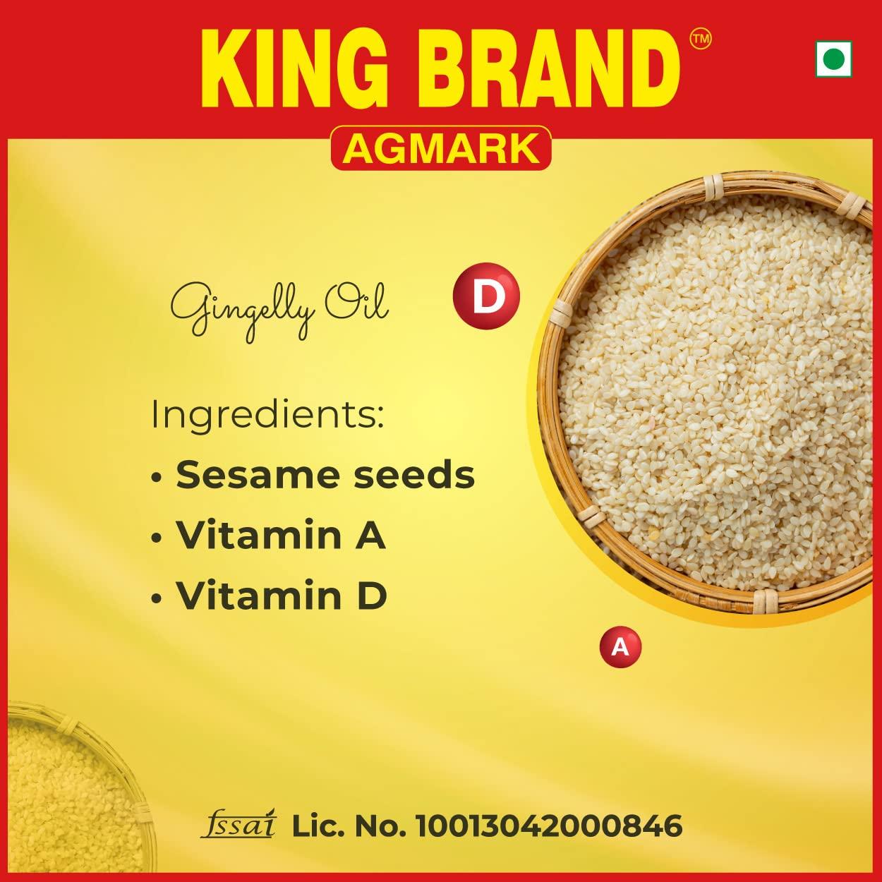 KING BRAND KING BRAND Agmark Gingelly/Sesame Oil (1 Litre Pouch)