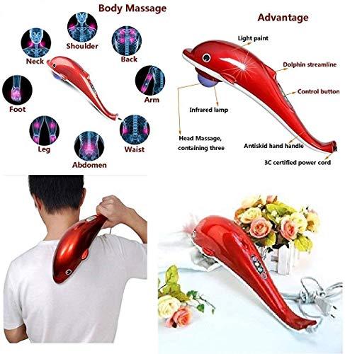 manav acupressure products MANAV Corded Electric Dolphin Handheld Body Massager for Pain Relief with Powerful Vibration For Unisex, Red