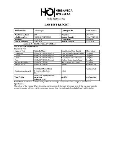 LEANBEING LEANBEING Pure Olive Cider Vinegar (450ml) | Jaitun Ka Sirka | Zaitun Ka Sirka | Good for Skin