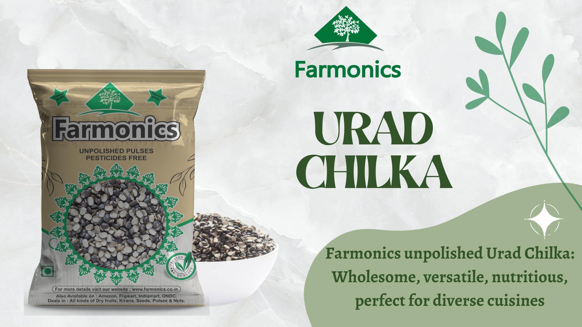 Farmonics Farmonics Unpolished Urad Dal Chilka 1kg | Black Gram Split | Premium Urad Chilka | Healthy Pulses
