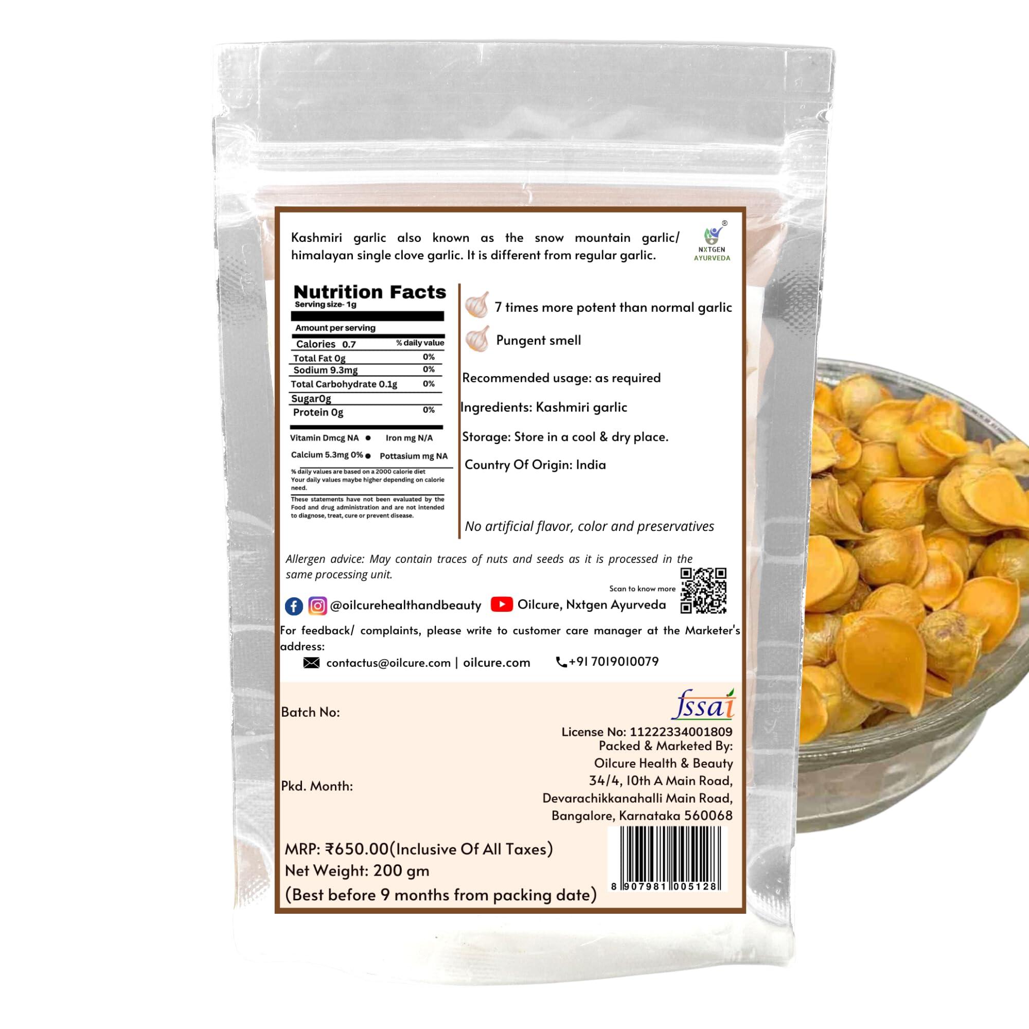 NXTGEN AYURVEDA Nxtgen Ayurveda Kashmiri Garlic | Snow Mountain Garlic | Pahari Lehsun (200g)