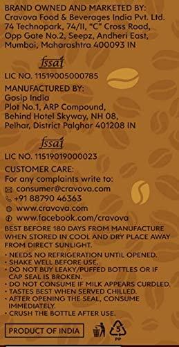 CRAVOVA - THE CRAVE BEGINS Cravova | Hazelnut Cold Coffee (Pack of 4) Classic Cold Coffee (Pack of 4) | Medium Roast | Ready-to-Drink | 200ml Each | Assorted pack | Combo of 8