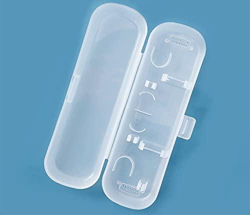 Merin For Oral B Travel Toothbrush Case, Portable Toothbrush Holder Cover, Safe, Non Toxic, Sturdy and Durable, Dustproof and Antibacterial, Fits Pro 1000, Pro 2000, Pro 3000, 2 Pieces, Transparent, White,