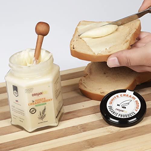 Organico Organico Honey Pure Delicious Sweet Russia White Cream Honey Viscous Liquid Food Unprocessed Raw Natural Honey Golden in Color in Glass Jar 300 gm