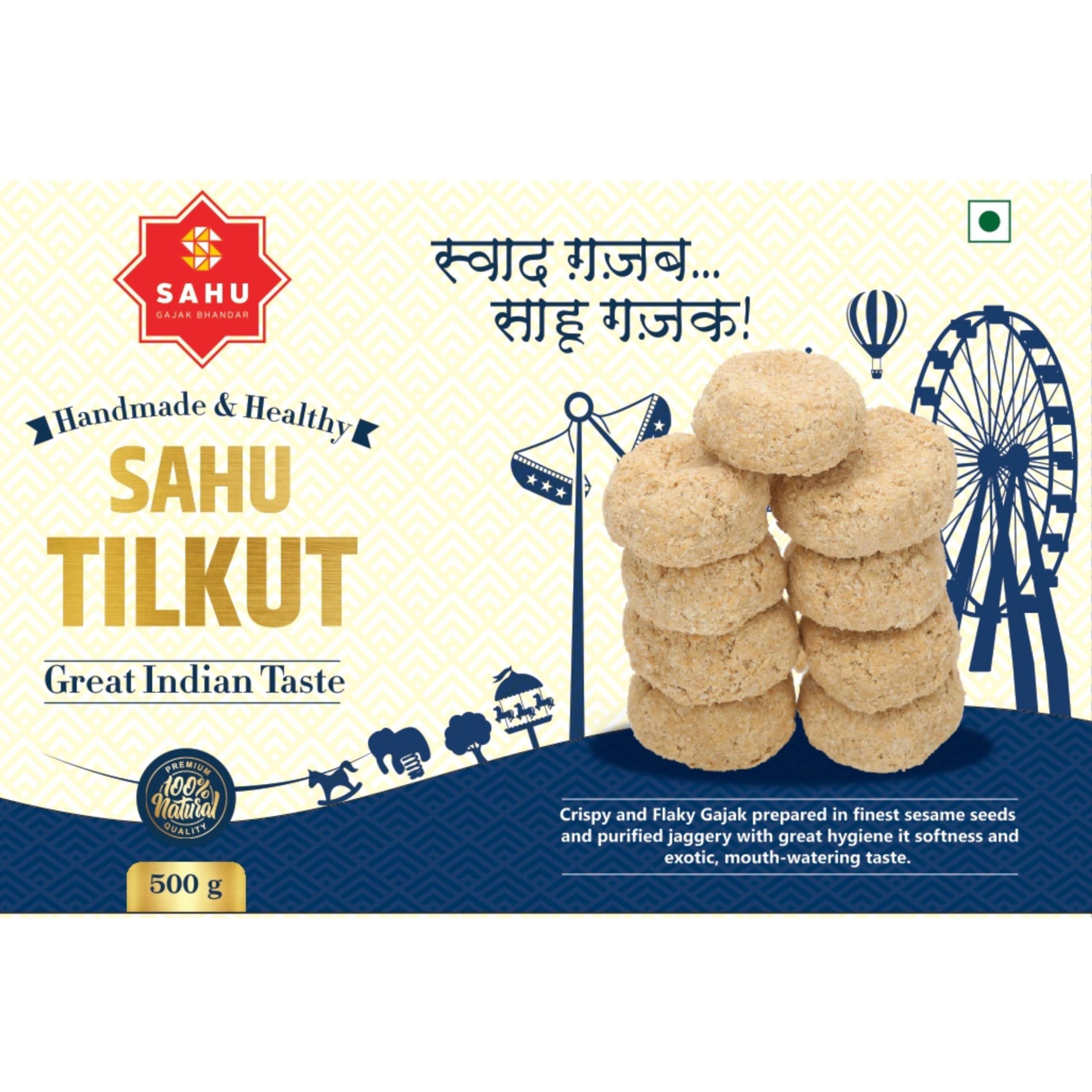 SAHU GAJAK BHANDAR SAHU GAJAK BHANDAR Sahu Tilkut Gajak 500 Gram | Kutema Gajjak | Tilkatri | Tilkoot | Tilkut | Sweets and Snacks | No Added Preservatives