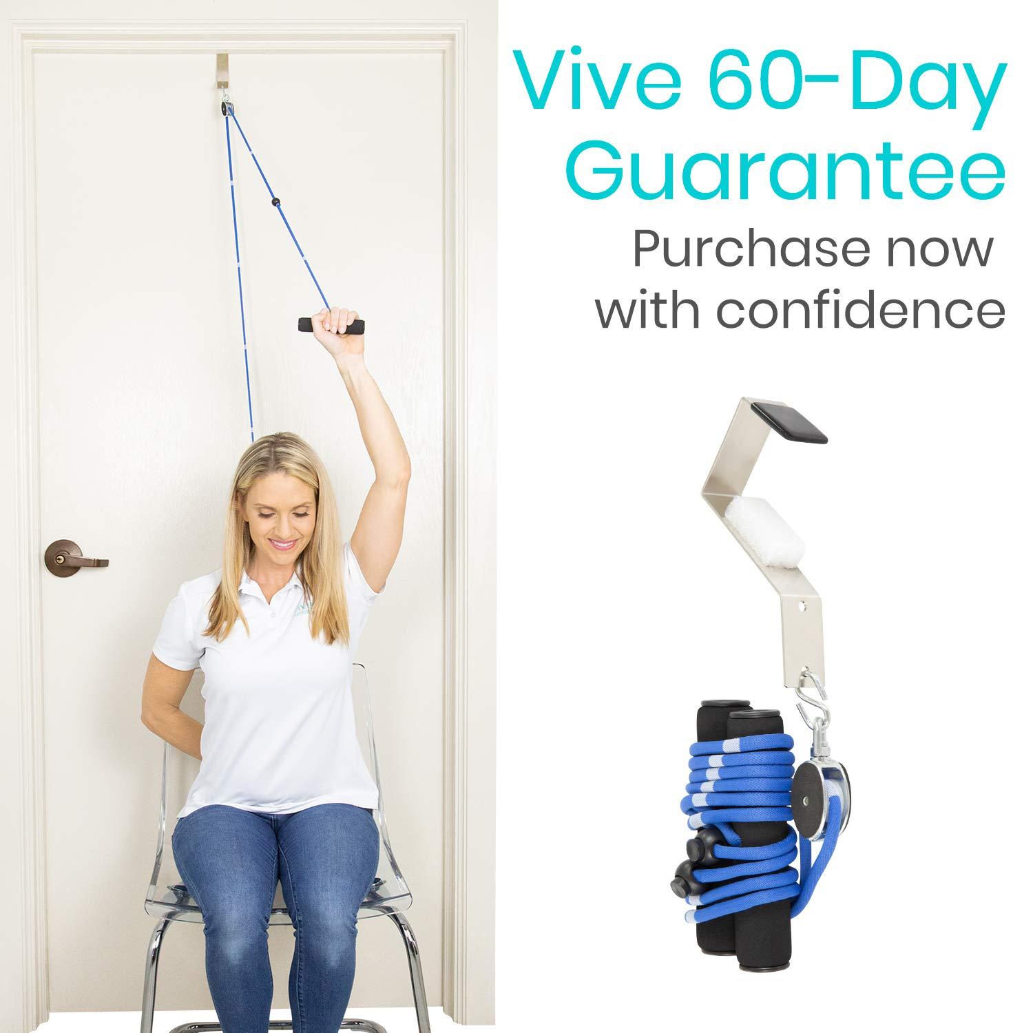 VIVE Shoulder Pulley by Vive - Over Door Rehab Exerciser for Rotator Cuff - Home Cable Arm Rehabilitation Exercise System for Frozen Shoulder, Physical Therapy, Flexibility, Range of Motion and Stretching.