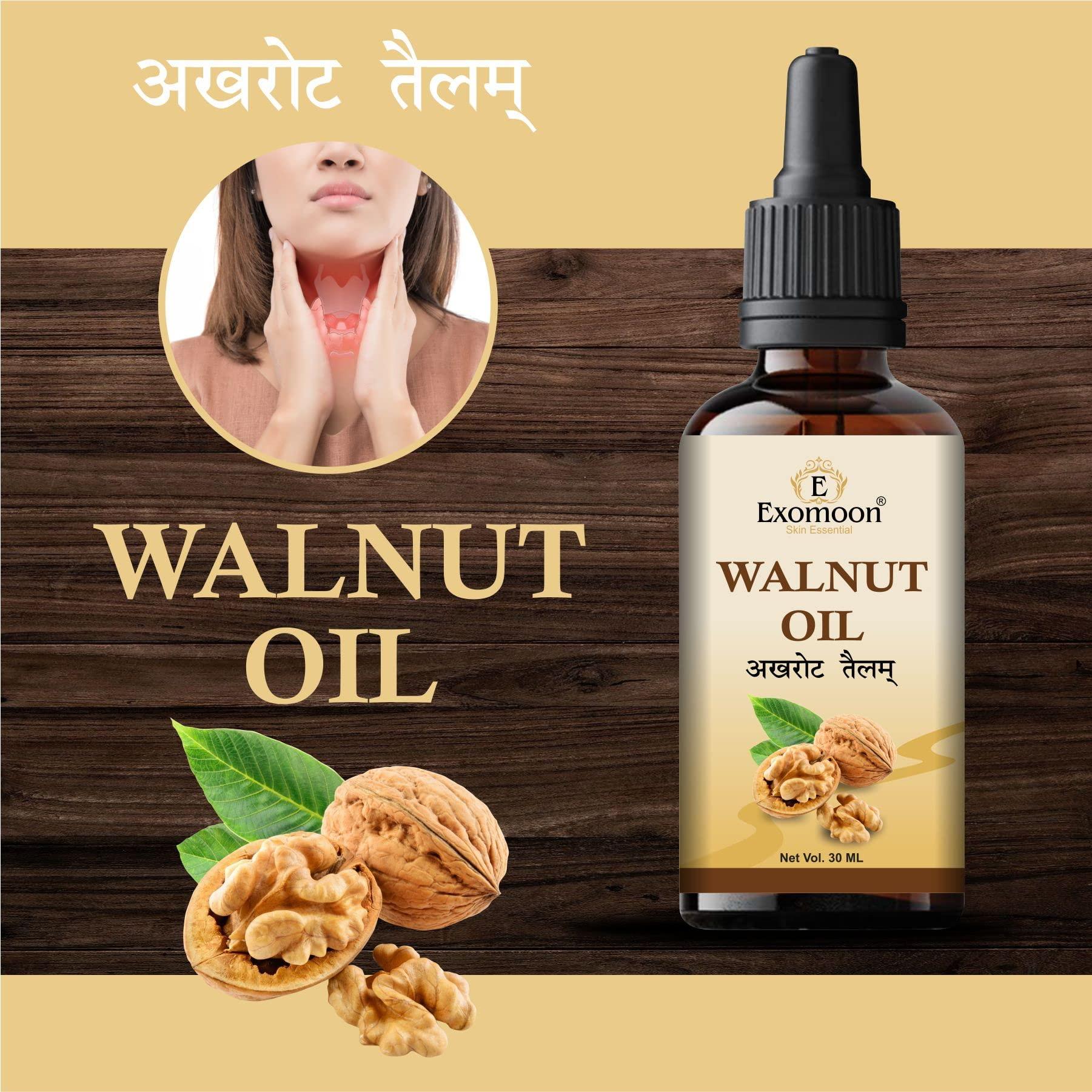 Exomoon Exomoon The Original Thyroid Walnut Oil, 30ml - Cold Pressed, Pure & Natural - for Massage and Aromatherapy (Pack of 3)