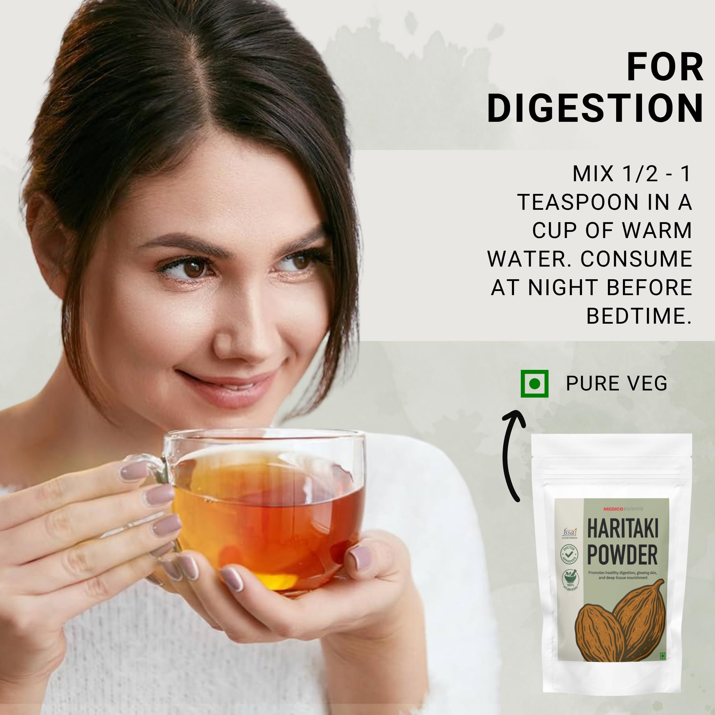 MedicoExperts MedicoExperts Haritaki Powder Organic - 200gms - Inknut Powder for Dark Circles, Face, Skin & Healthy Digestion - Harde Powder, Kadukkai Powder, Harad Powder