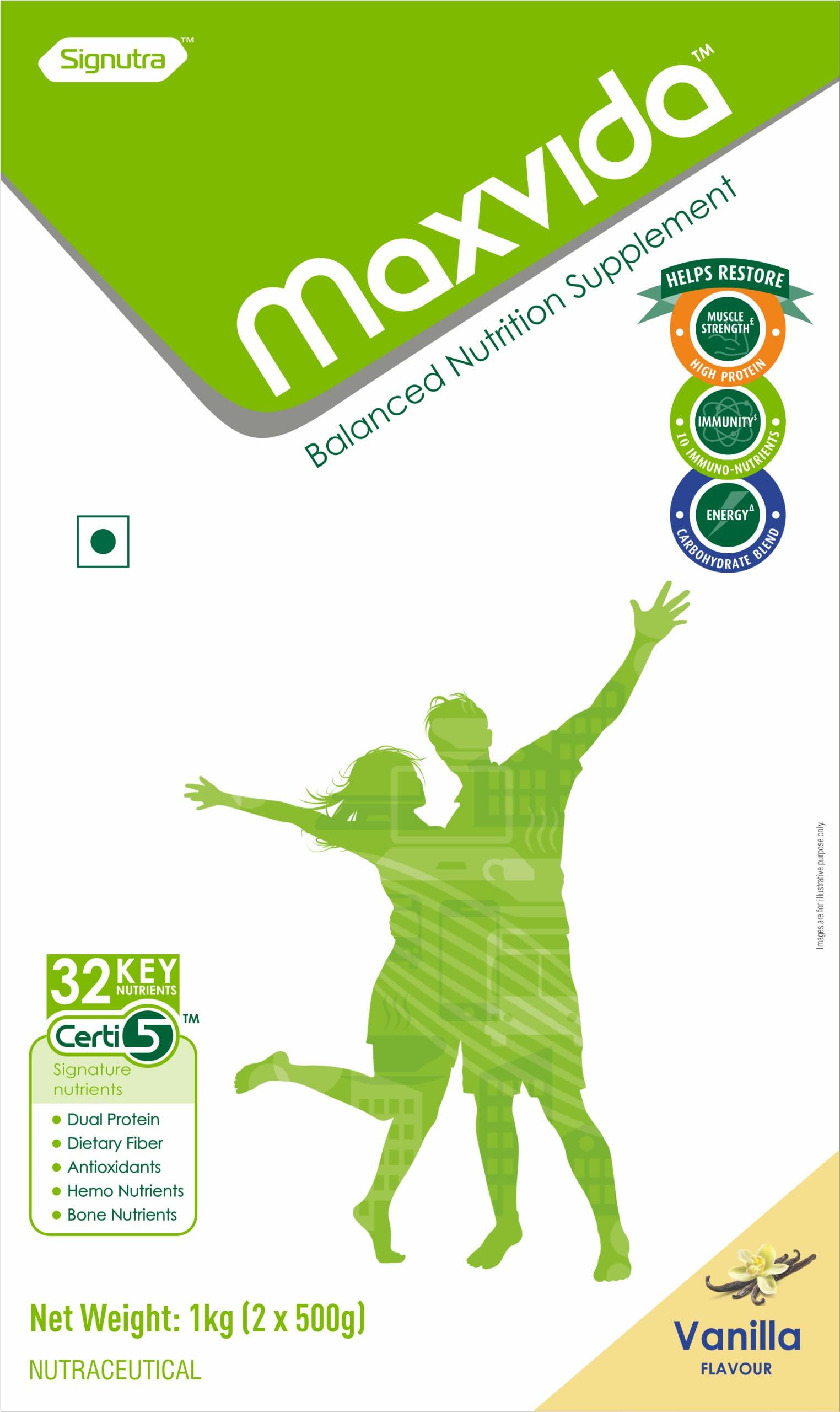 Maxvida Maxvida Balanced Nutrition Supplement For Adults (Vanilla Flavored, 1000G) - Powder