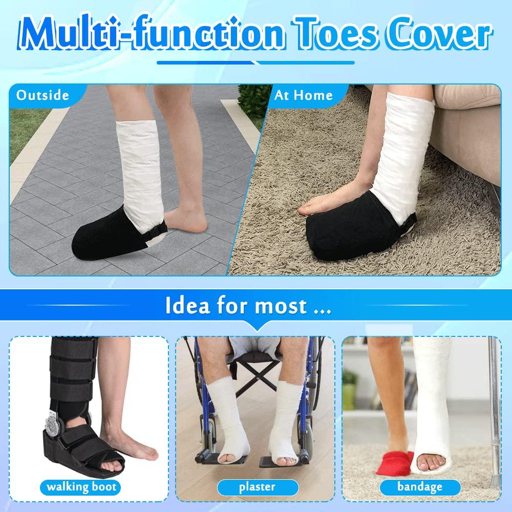 Mybow Cast Sock Cover Leg Boot Toe Protector Air Cast Sock Warmer Orthopedic Boot Sock Soft Toe Cover - Fits Medical Foot Ankle Walking BraceExtra Warmth and Protection (Black)