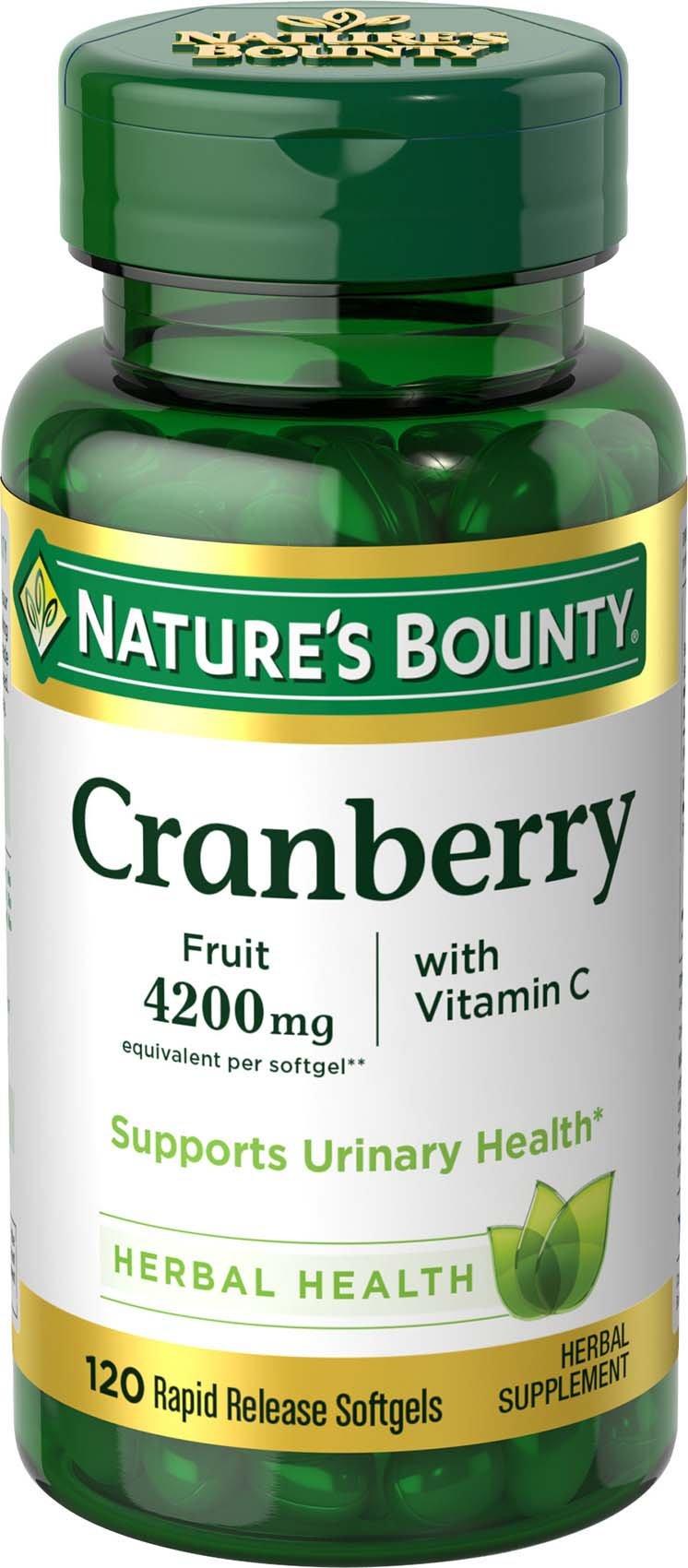 Nature\'s Bounty Nature\'s Bounty Cranberry Fruit 4200 mg, Plus Vitamin C, 120 Softgels : Pack of 1