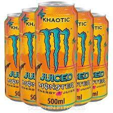 Monster Energy Monster Khaotic Energy + Juice Carbonated Energy Drink, 16.91 fl oz 500 ml, 12 Pack