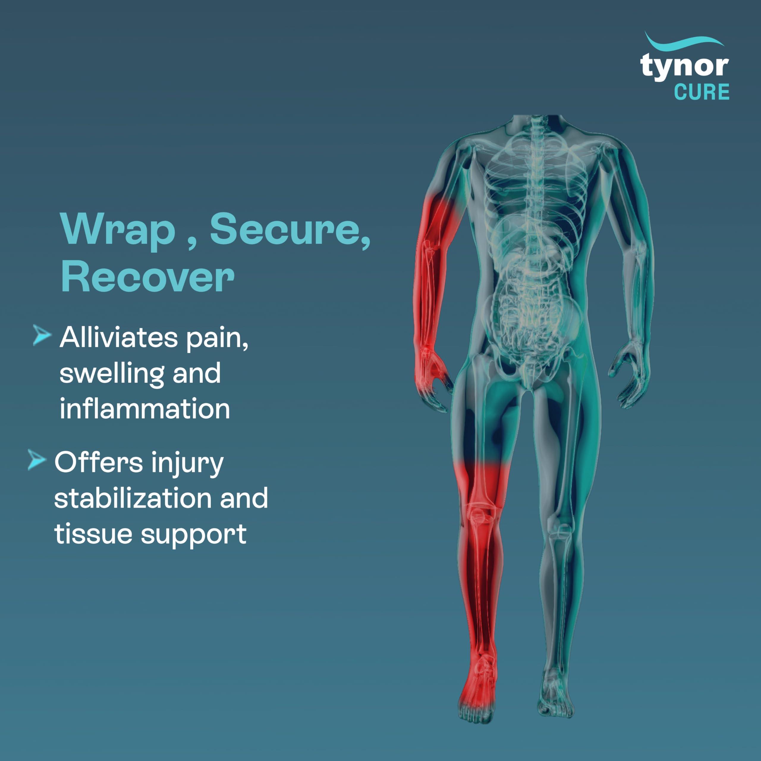 TYNOR Tynor Tynocrepe, Cotton Bandage | Elastic Crepe Bandage for Compression, Support & Injury Care | Garam Patti for Hand, Knee, Leg & Wrist | 1 Unit (Beige, 15cm x 4m)