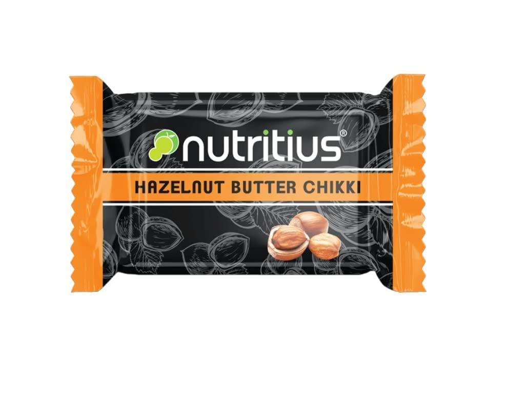 Nutritius Nutritius Hazelnut Butter Chikki, 125 grams (Pack Of 10) - Family Pack