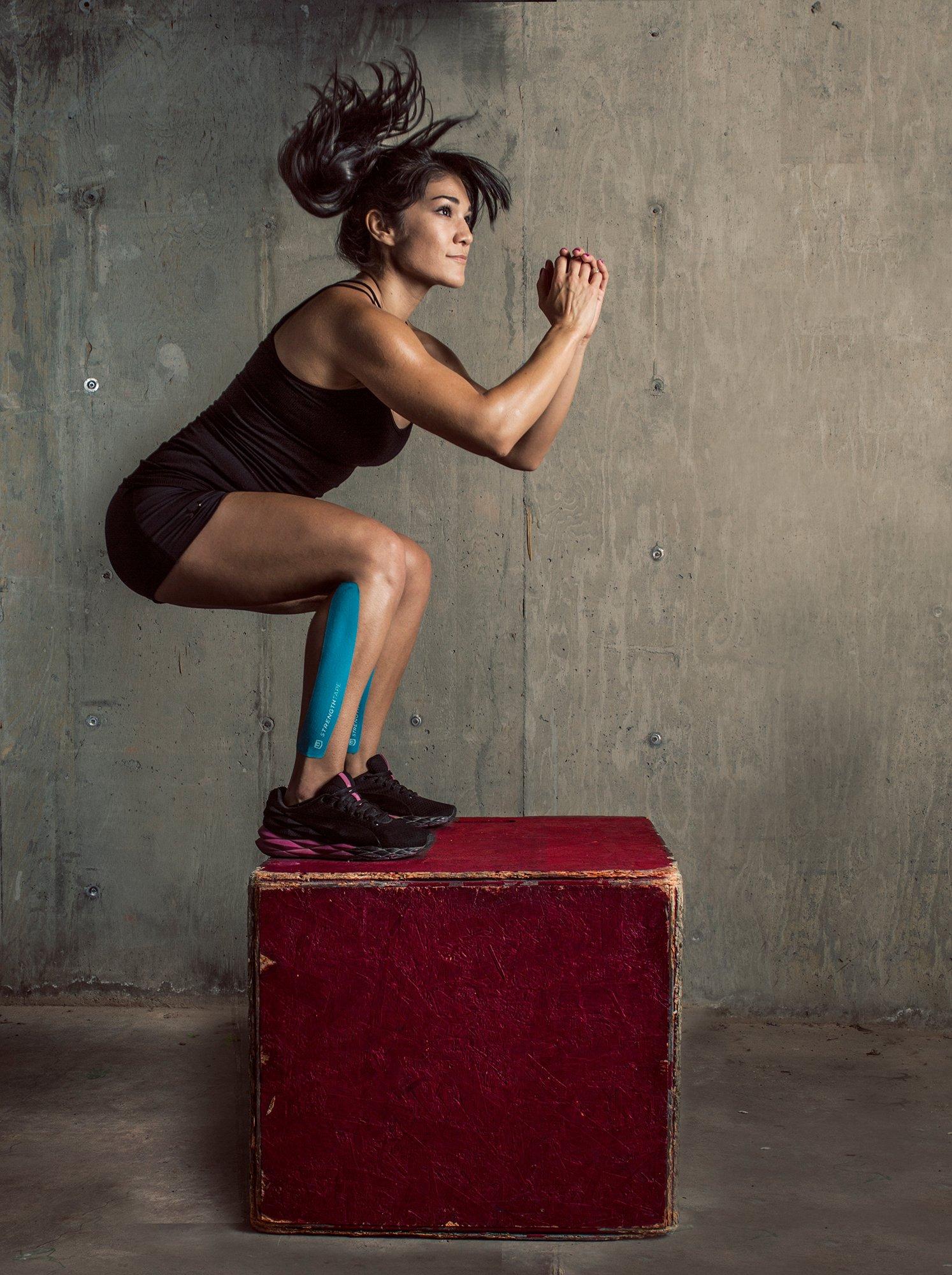 StrengthTape StrengthTape Kinesiology Tape, K Tape Taping Kit, Premium Sports Tape Provides Support and Stability to The Target Area, Back & Neck, Blue, StrengthTape Kinesiology Taping Kit