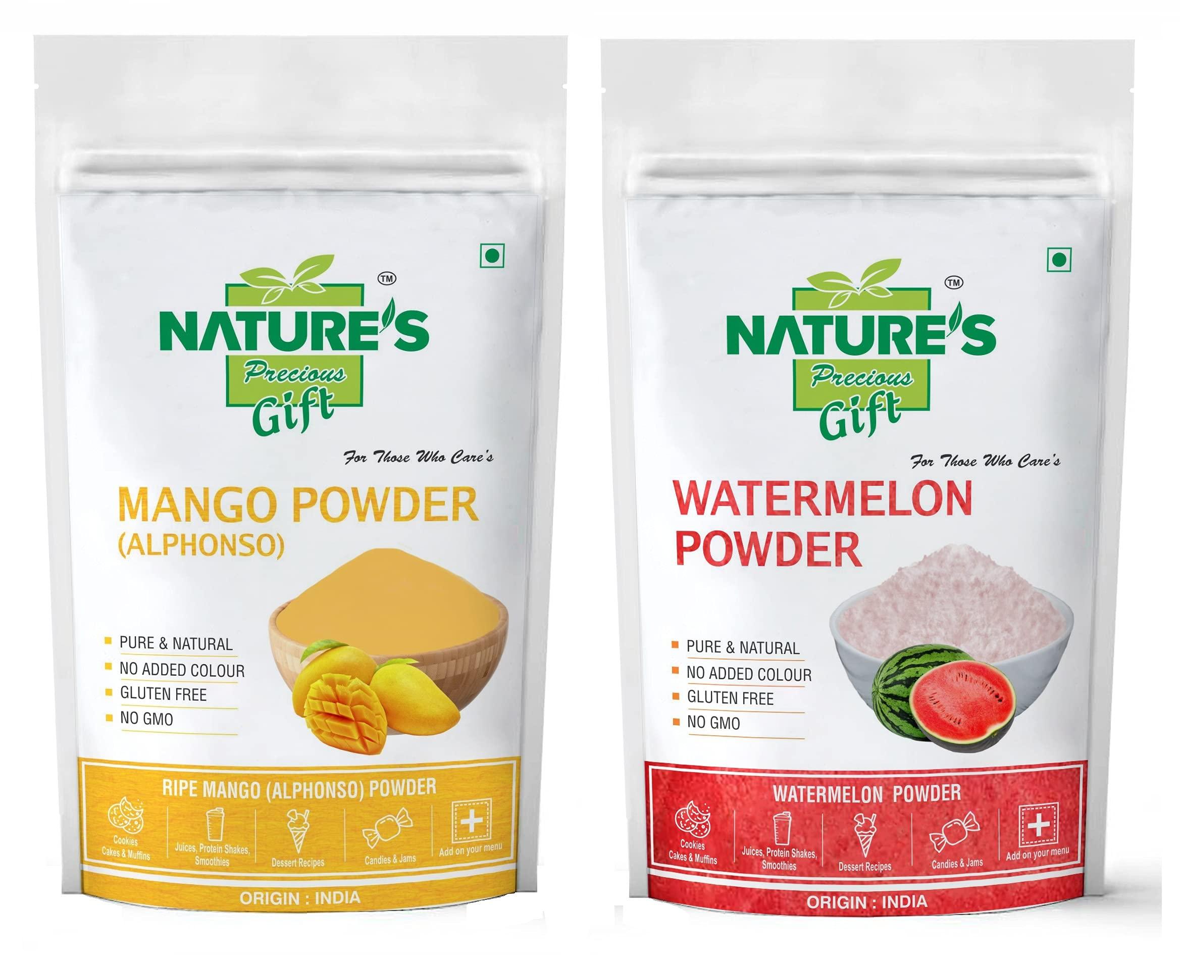 NATURE'S GIFT - FOR THOSE WHO CARE'S NATURE\'S GIFT - FOR THOSE WHO CARE\'S Mango Powder & Watermelon Fruit Powder - 100 GM Each (Super Saver Combo Pack)