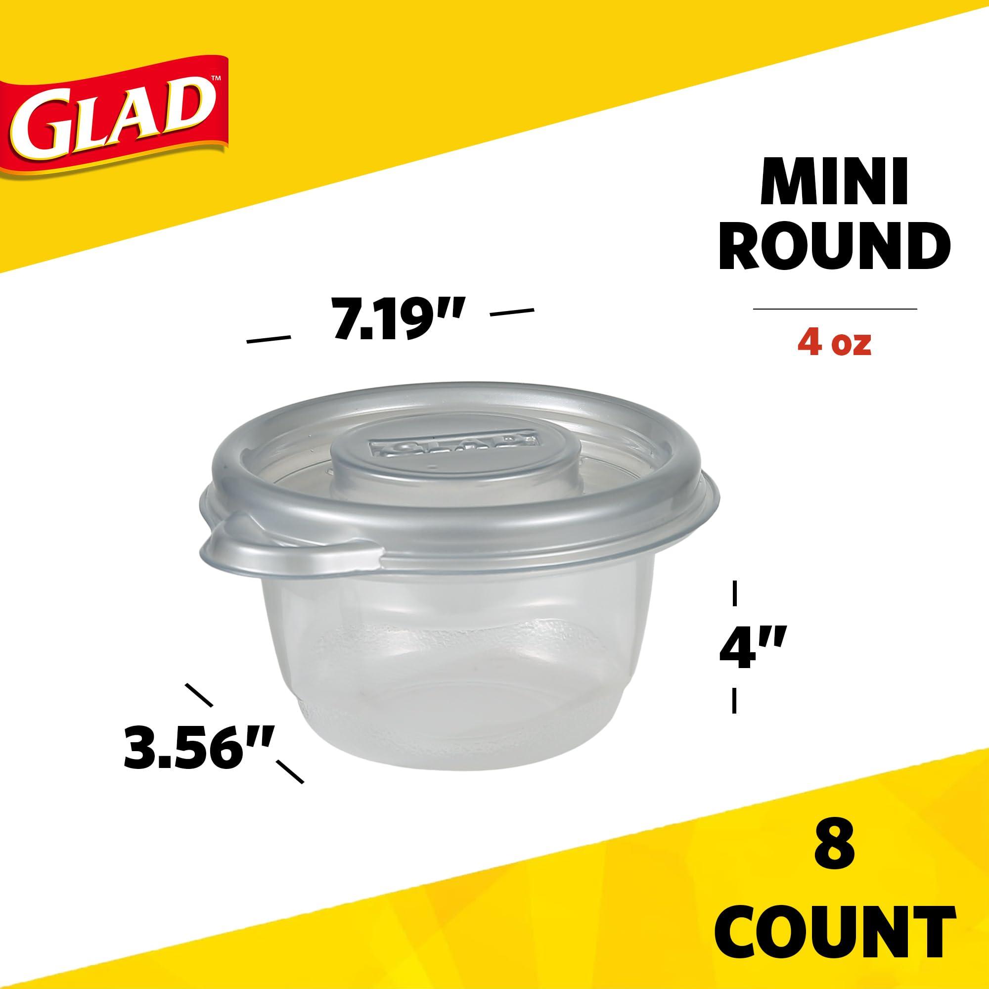 Glad GladWare Mini Round - 8 ct (Metallic Grey, 1)