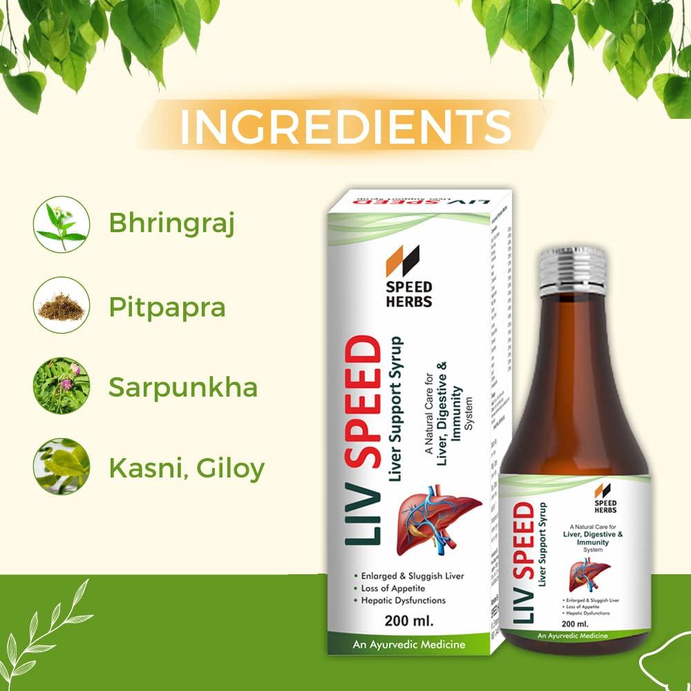 Speed Herbs Liv Speed Syrup by Speed Herbs | Liver Syrup Ayurvedic, Ayurvedic Liver Tonic, and Herbal Liver Syrup for Healthy Liver Support