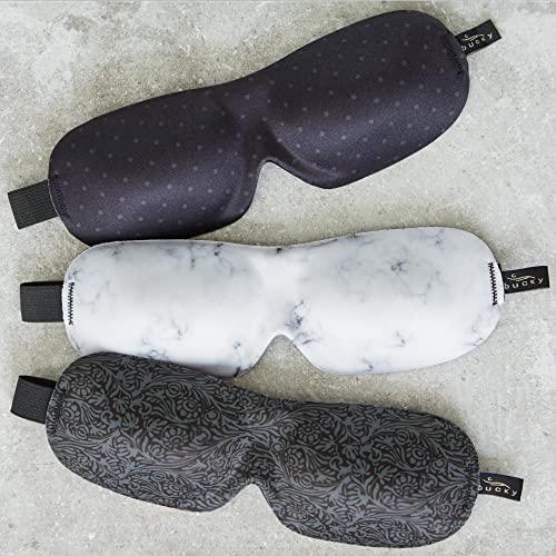 Bucky Bucky 40 Blinks Luxury Ultralight Comfortable Contoured Eye Sleep Mask/Blindfold for Travel & Sleep - Gray Dots