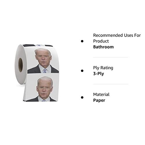 Gagster Joe Biden Toilet Paper Roll - Funny Political Novelty Gag Gift - 3 Ply Bathroom Tissue 200 Sheets in Each Roll - Laugh Out Loud Joke with Image Printed on Every Sheet | Hilarious White Elephant Idea