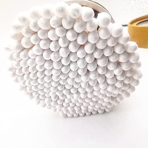 ZQBIEE ZQBIEE® 100 Sticks/Box Bamboo Cotton Swabs/Earbuds 100% Eco-Friendly & Natural Double Tipped Ear Cotton Sticks Ear Cleaning Picks Buds (Pack of 2)