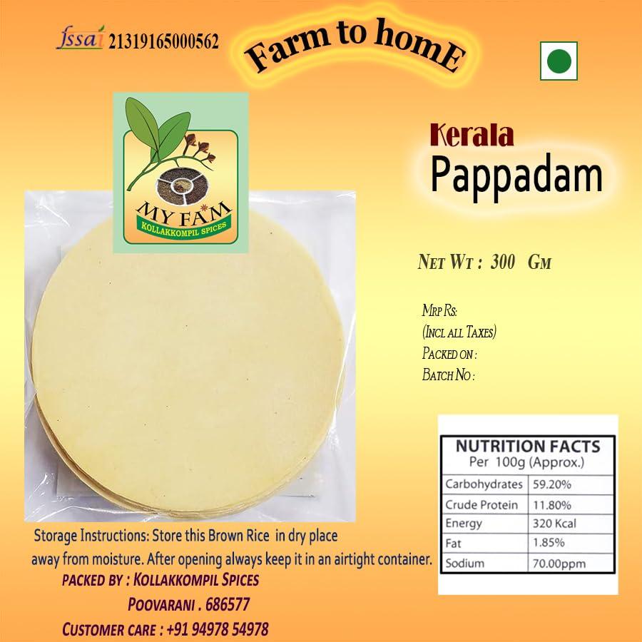 Myfam Myfam Pappadam Kerala - Traditional Home Made Pappad -300 gm