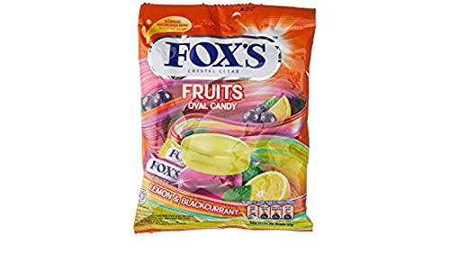 Foxs Fox's Crystal Clear Fruits Oval Candy Lemon & Blackcurrant Flavor, 125g