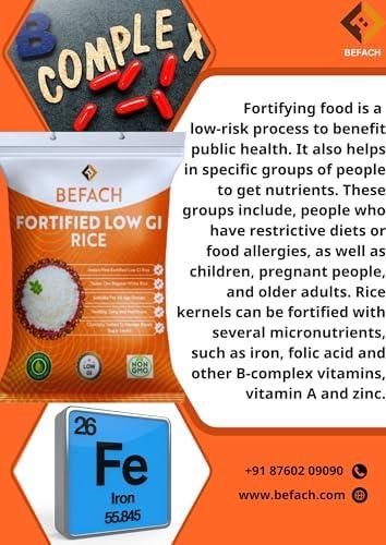 Befach 4x Befach Fortified Low GI Rice | Free of Pesticides, Non GMO, Certified Low GI & Low Sugar White Rice Perfect for Diet & Diabetic Patients | 4.5 kg (Pack of 3)
