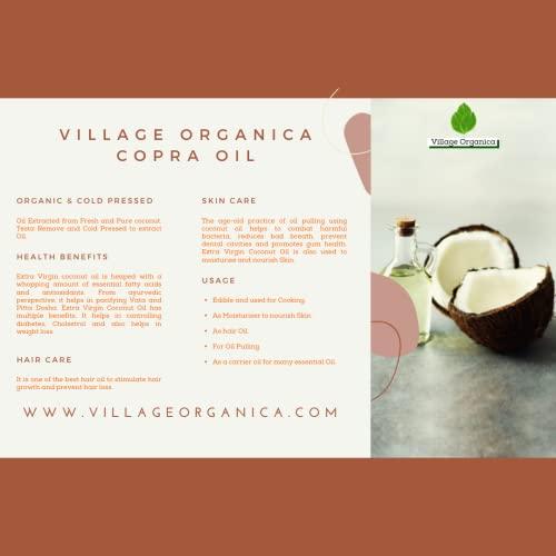 Village-Organica Village Organica Combo of Cold pressed Oil | 750 ml of Cold Pressed Groundnut Oil | 750 ml of Cold Pressed Coconut Oil | Pure, Chemical Free, Unadulterated Cooking oil | 750ml * 2 | Glass Bottle |